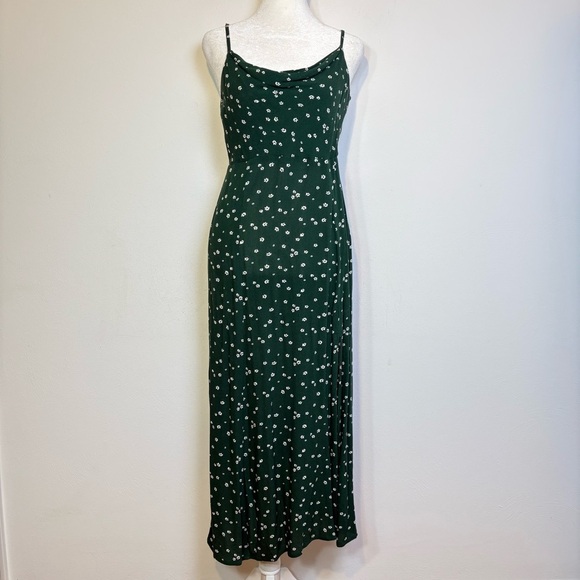 American Eagle 90sY2K Floral Ditzy Ditsy Print Midi Slip Dress Cowl Neck XS - Picture 6 of 15